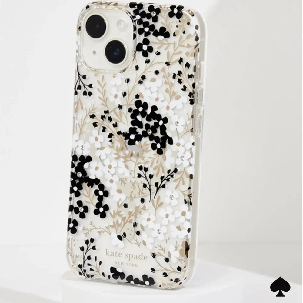 Kate Spade Black and White Floral Abstract iPhone Case